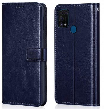 WOW Imagine Galaxy M31 lip Case Leather Finish Blue: Best Cover For Samsung M31