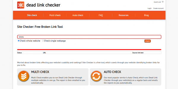 Dead Link Checker - Broken Link Checker tool