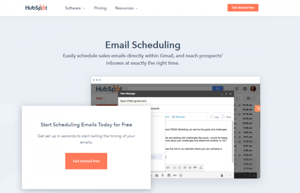 HubSpot - email scheduling tool