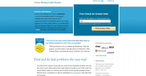 Online Broken Link Checker