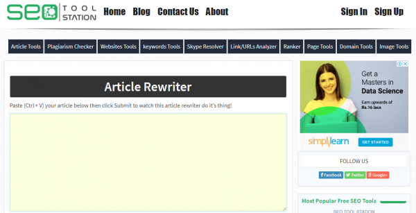 SEO Tool Station - best tool for rewriting the article