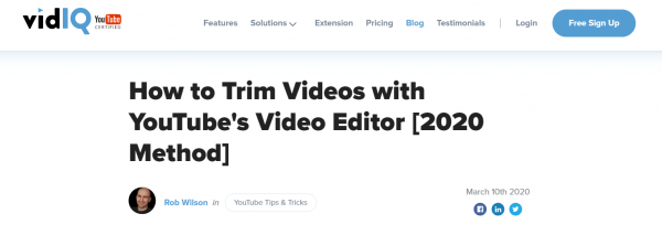 VidIQ video editor