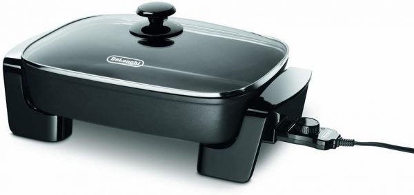 De'Longhi Electric Skillet with Tempered Glass Lid