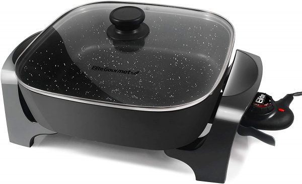 Elite Gourmet Deep Dish Heavy Duty Non-stick Electric Skillet