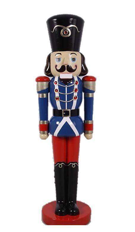 Blue Nutcracker Life Size Christmas Statue