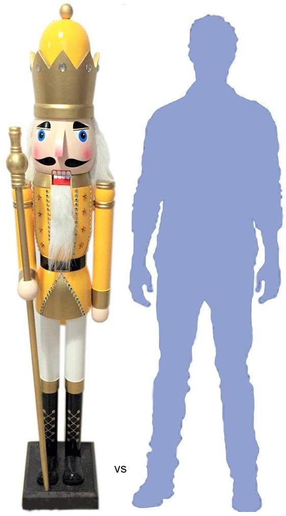 CDL 6 Feet Tall Christmas Wooden Nutcracker King