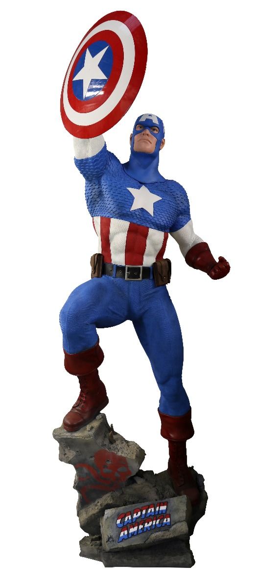 Life-Size Caption America Statue 