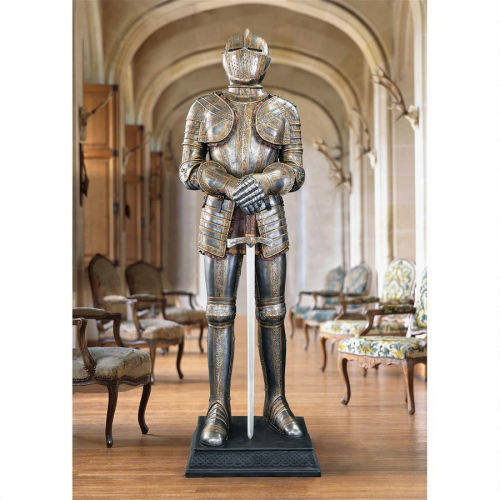 Knight Life-Size Medieval Armor Statue Sword