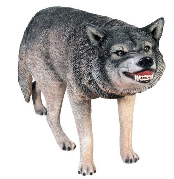 Life-Size Wolf Statue Sculpture