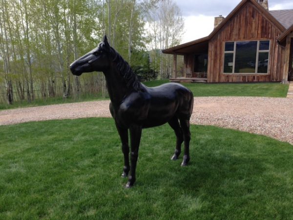 Life-size Horse Metal Garden Statue