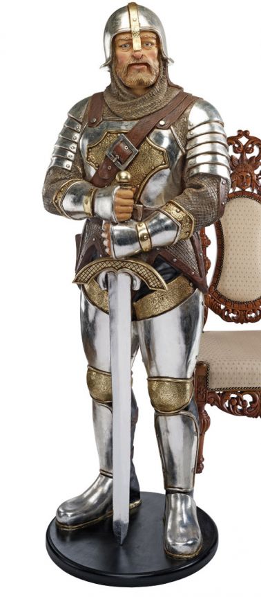 Medieval Knight of the Round Table Life-Size Statue