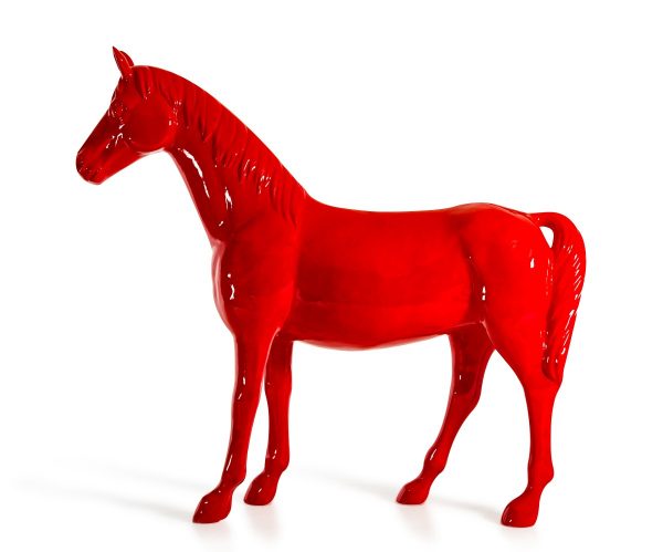 Modrest Red Full-Size Horse Sculpture