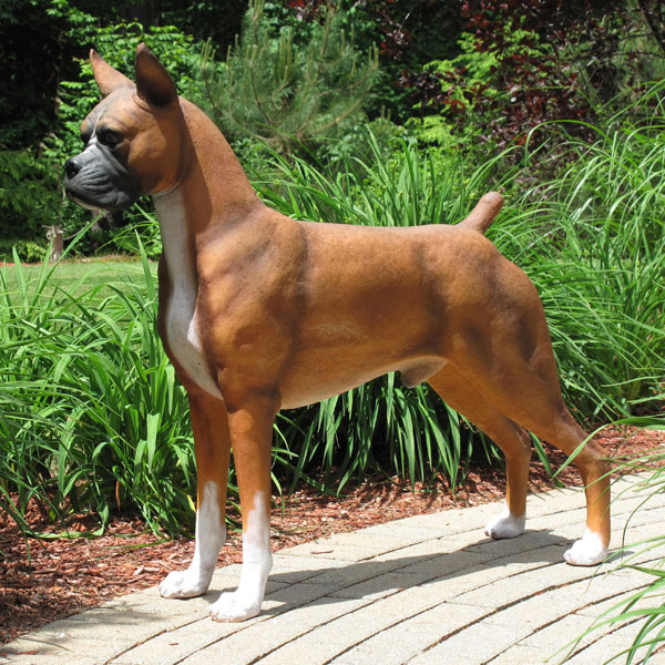 Realistic Life-size Boxer dog statue