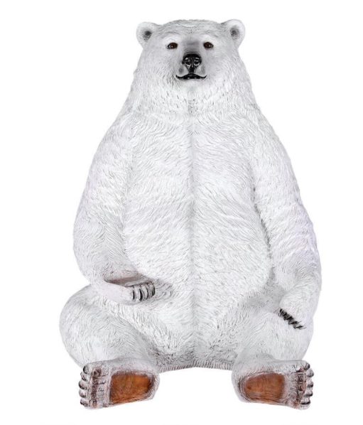 Sitting Pretty life-size Bear Statue with Paw Seat