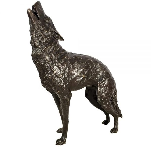 Wolf Bronze Life Size Outdoor Statue