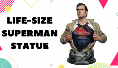 life-size superman statue