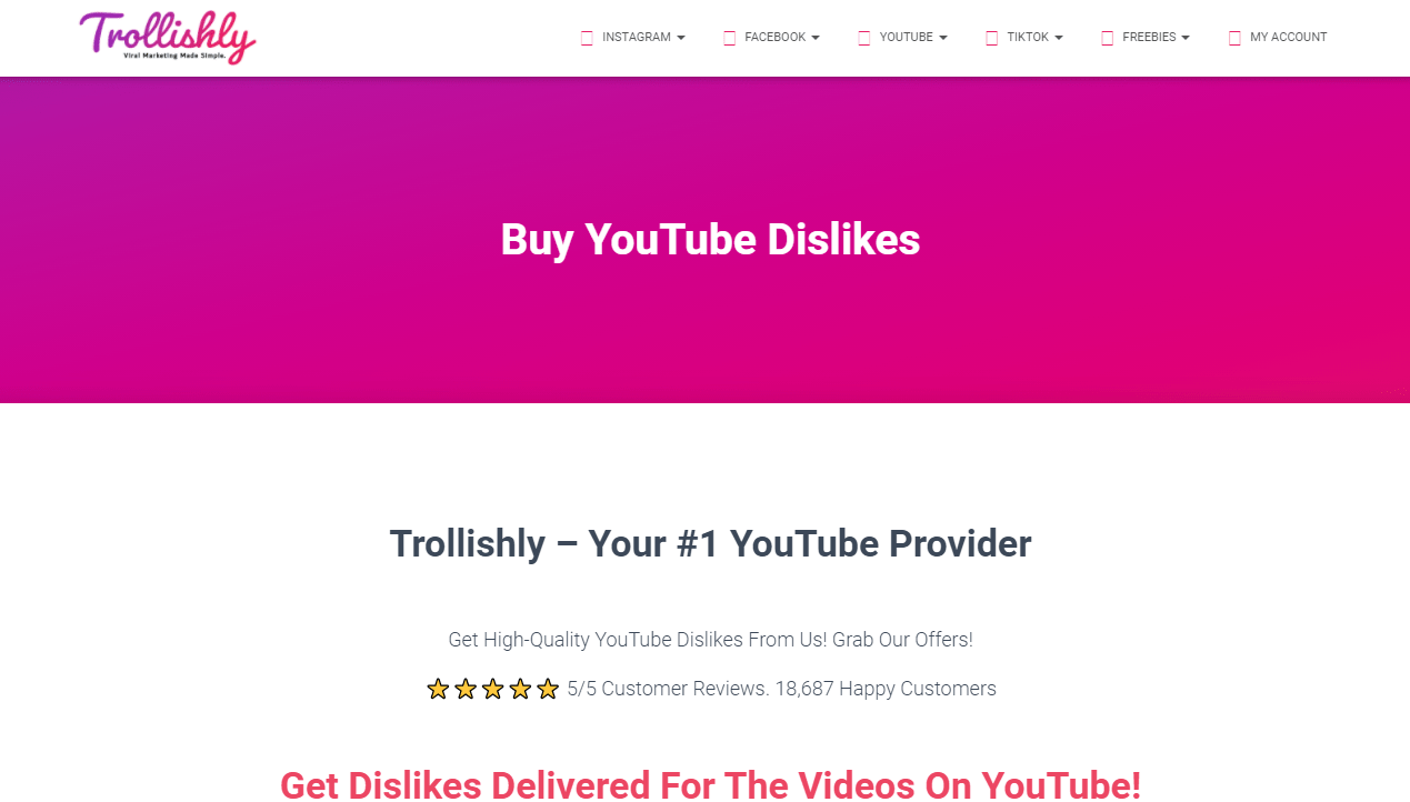 Trollishly - Top sites to buy youtube dislike