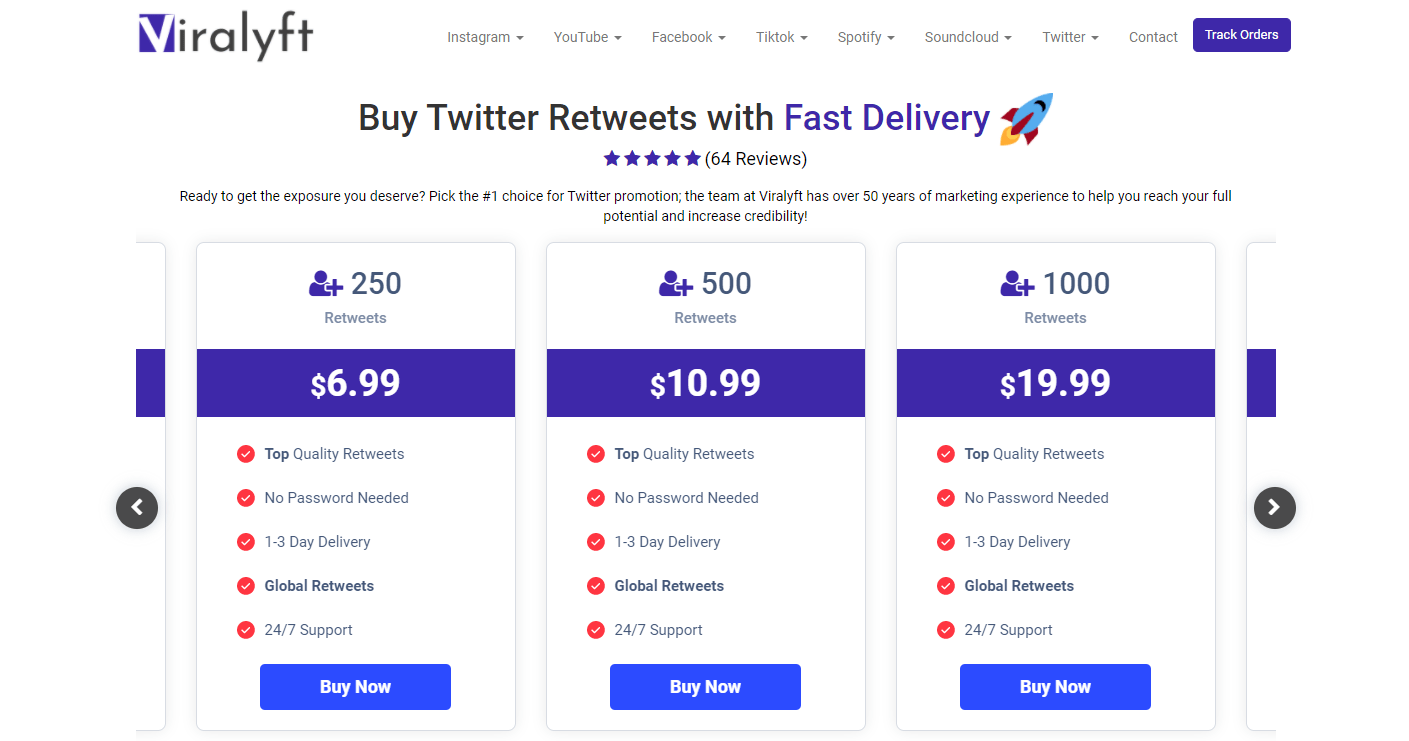 Viralyft - best sites for buying twitter retweets