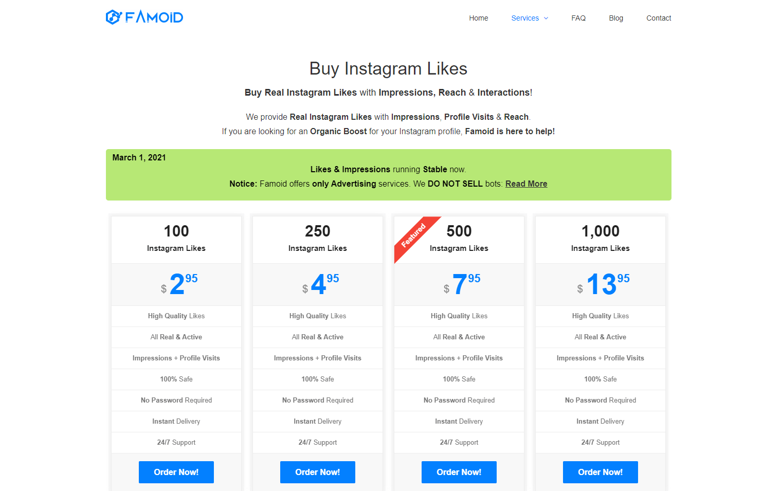 Famoid - best sites to buy instagram likes