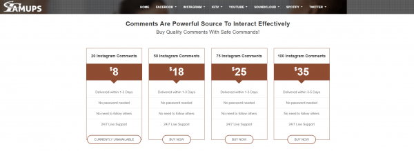 famups - best sites to buy instagram comments