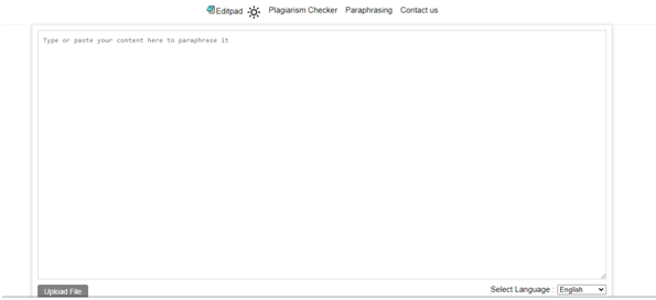 Edit pad Paraphrasing Tool