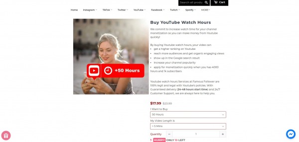 Famous Follower - Buy YouTube Watch Time