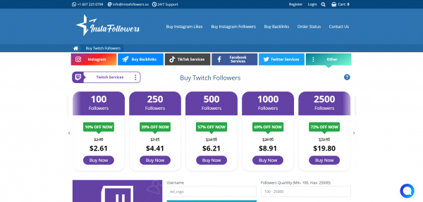 InstaFollowers-Buy Twitch Followers