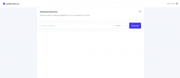 Seekmetrics - hashtag generator