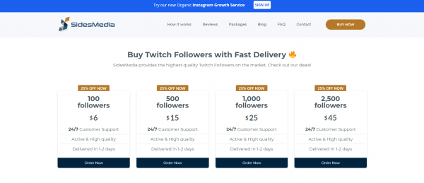 SidesMedia - Buy Twitch Followers