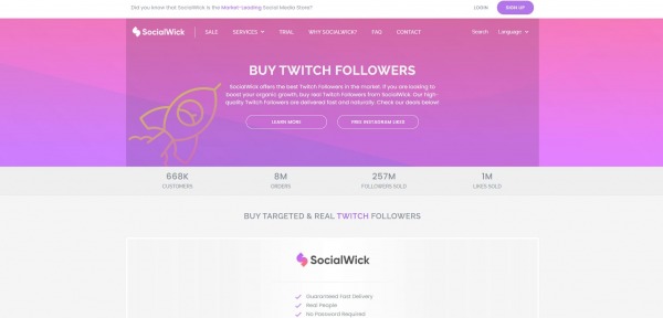Social Wick -Buy Twitch Followers