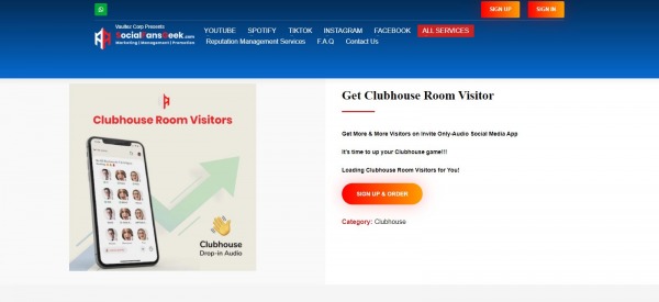 SocialFansGeek: Buy Clubhouse Room Visitors