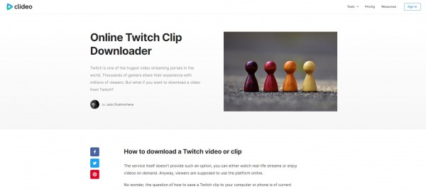 clideo - Twitch Video Downloader