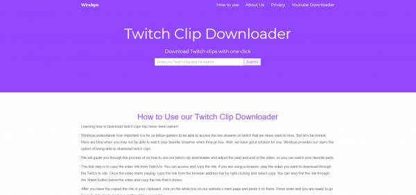 windsya - Twitch Video Downloader