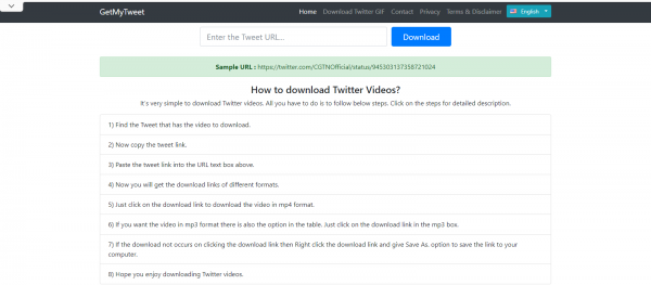 GetMyTweet: Twitter Video Downloader