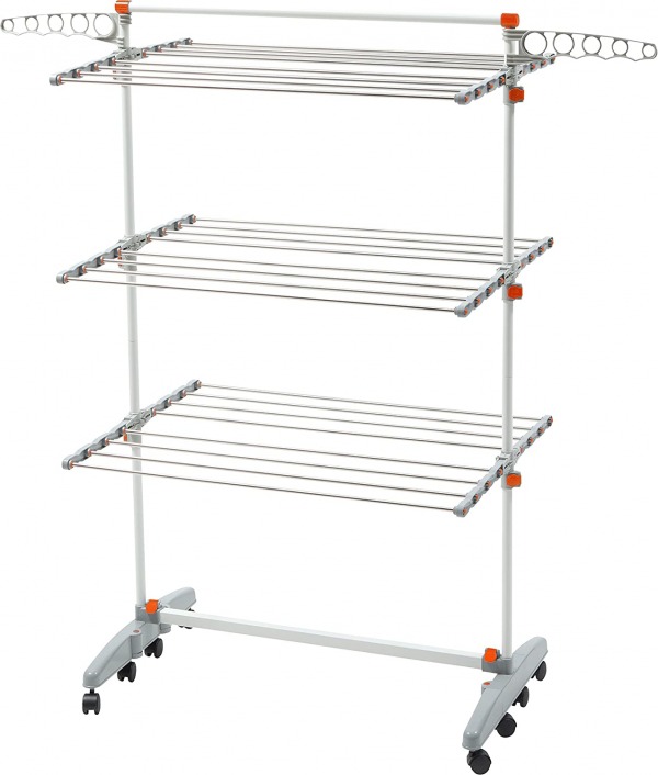 Idee foldable rolling laundry rack