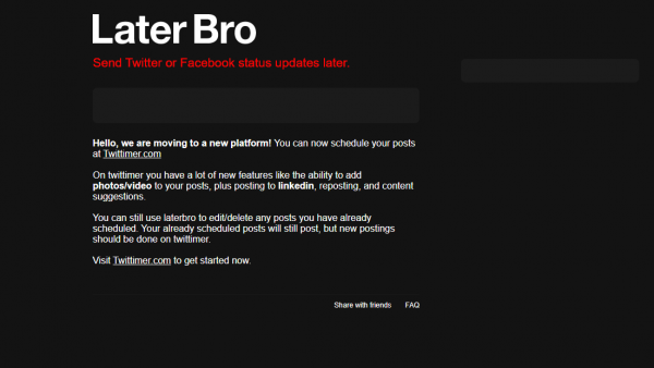 LaterBro - Twitter Scheduling Tool