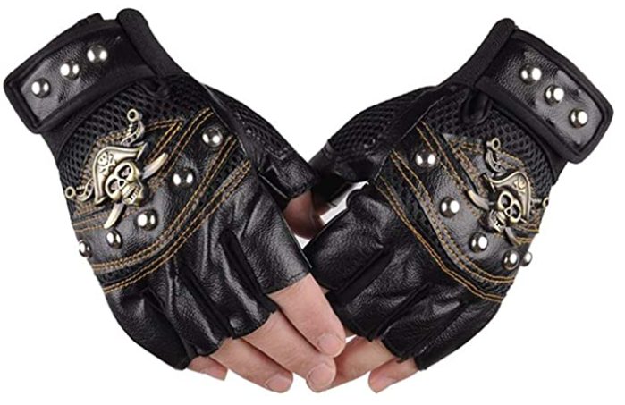 Purfun Fingerless Leather Gloves