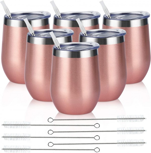 6 Pack Stainless Steel Wine Tumblers