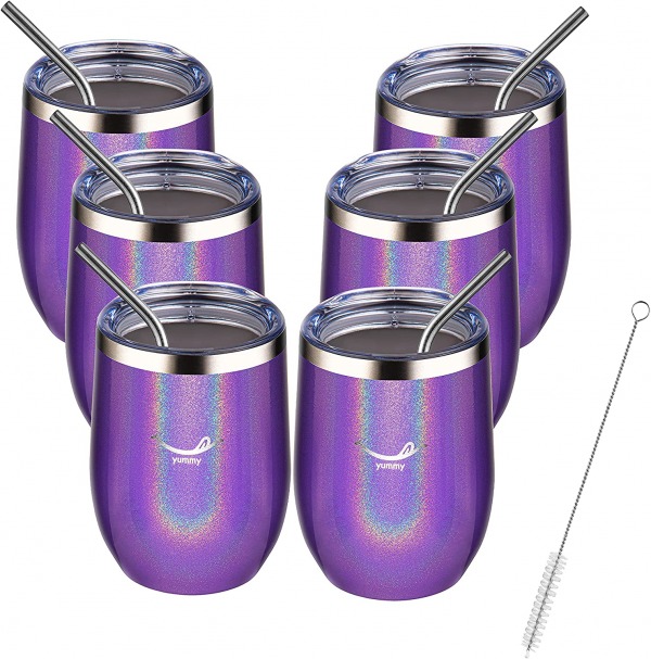 6 wine tumblers with lid
