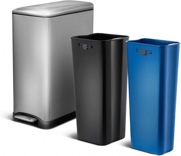 Home Zone Dual Compartment Trash Can