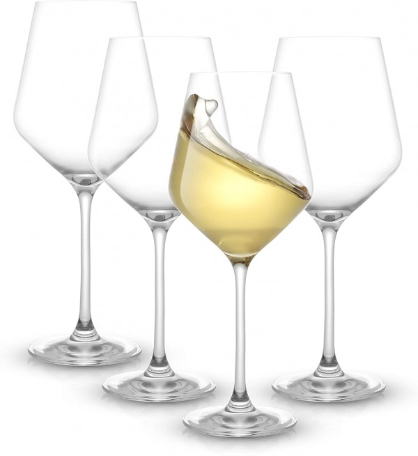 JoyJolt Layla White Wine Glasses