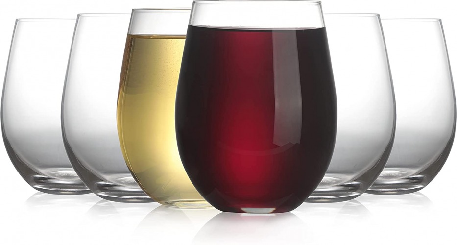 Modvera 20oz Red & White Stemless Wine Glass