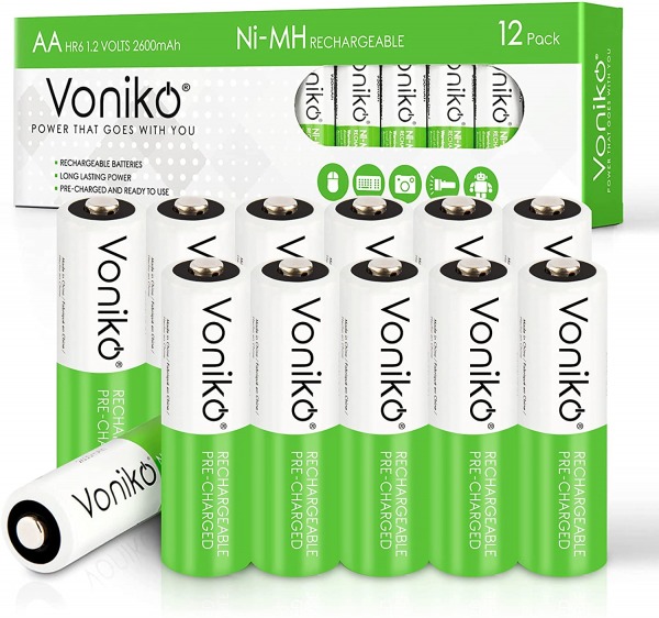 VONIKO Double-A Rechargeable Batteries