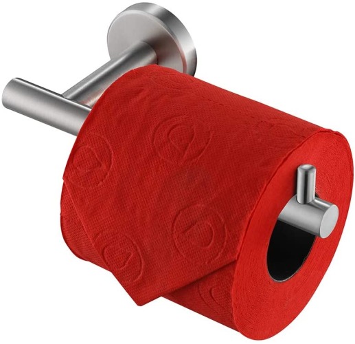 Matte Black mDesign Toilet Paper Holder and Reserve for Bathroom 