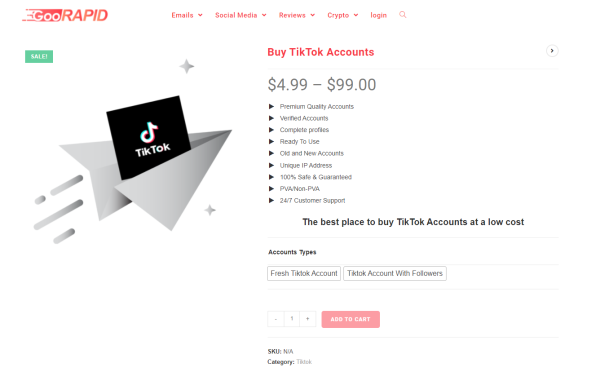 GooRapid -Buy TikTok Account