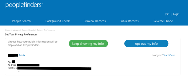 PFs-opt-out - How To Remove Yourself From PeopleFinders