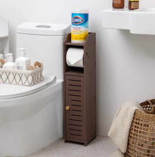 Tissue Paper Holder, Slim Bathroom Storage Cabinet 