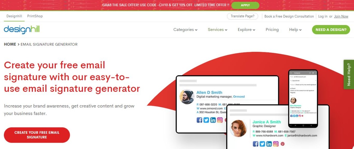 DesignHill - Email Signature Generator