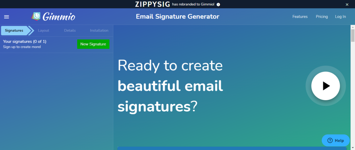 Gimmio  - Email Signature Generator