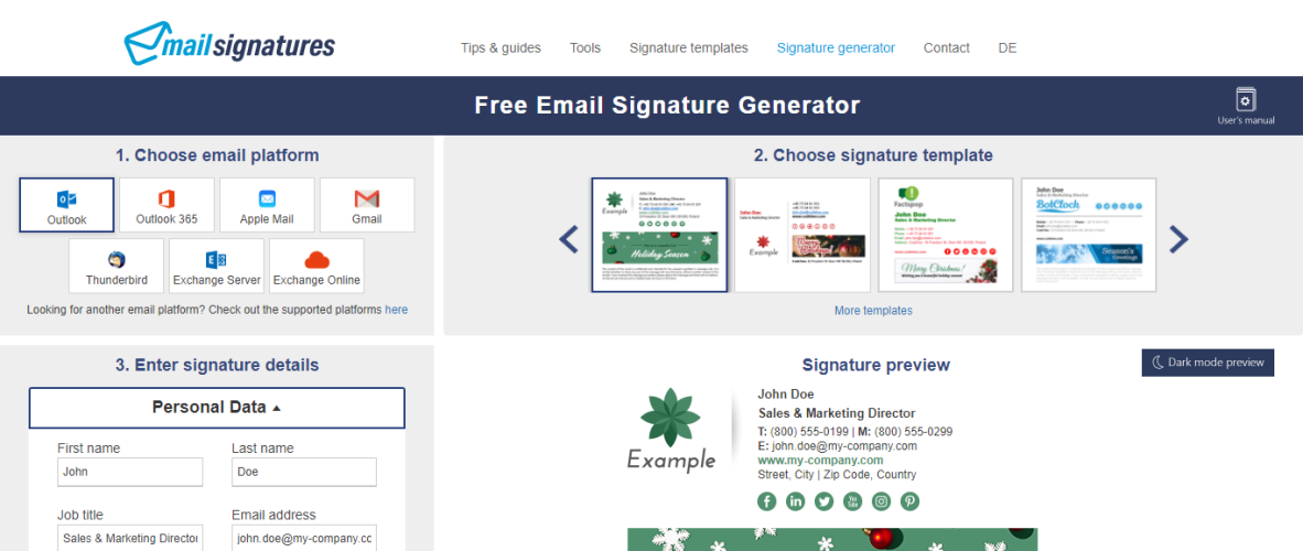 Mail Signatures - Email Signature Generator